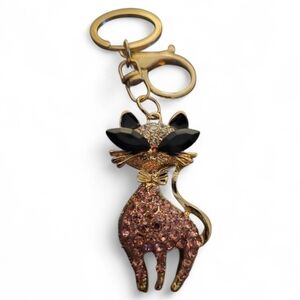 Gold and Black Cat Keychain/ Bag Charm